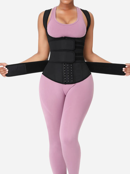 Willluxe Triple Belt Rubber Vest Sport Girdle Waist Trainer
