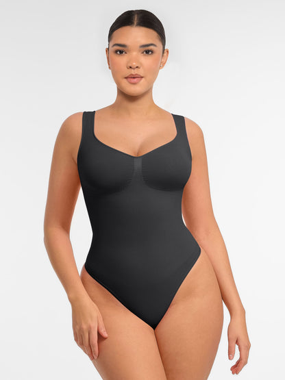 Willluxe Tummy Control Seamless Wide Strap Bodysuit