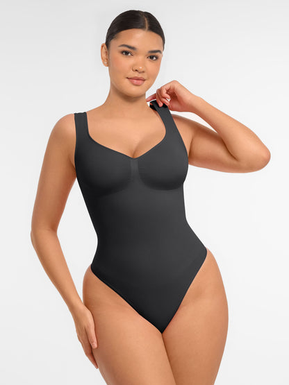 Willluxe Tummy Control Seamless Wide Strap Bodysuit
