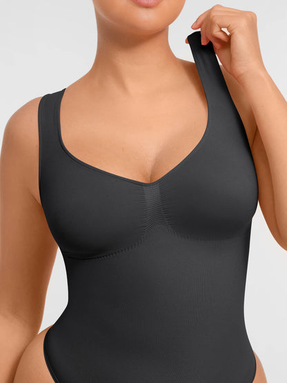 Willluxe Tummy Control Seamless Wide Strap Bodysuit