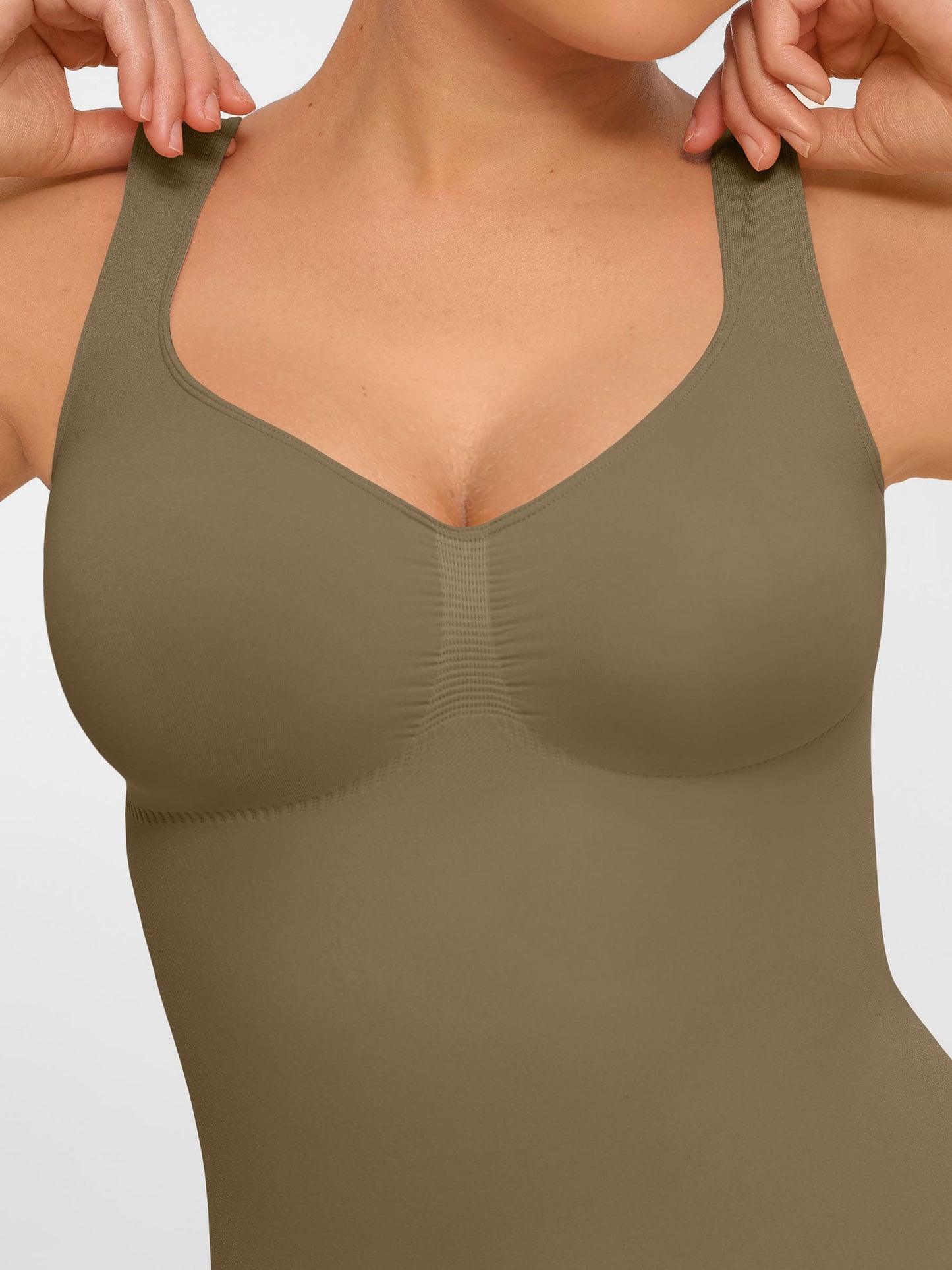 Willluxe Tummy Control Seamless Wide Strap Bodysuit