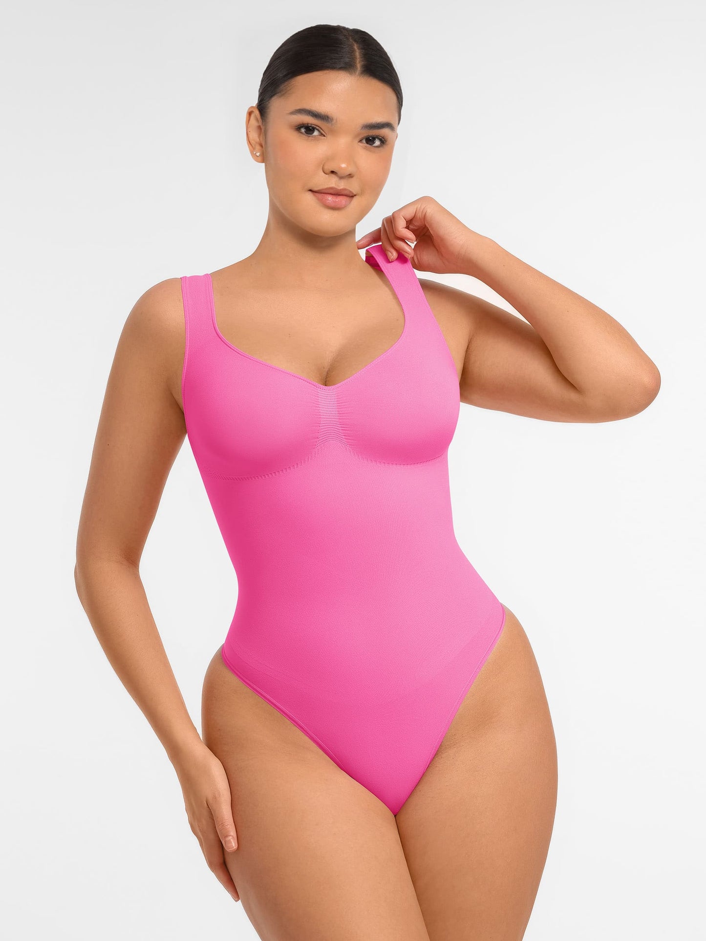 Willluxe Tummy Control Seamless Wide Strap Bodysuit