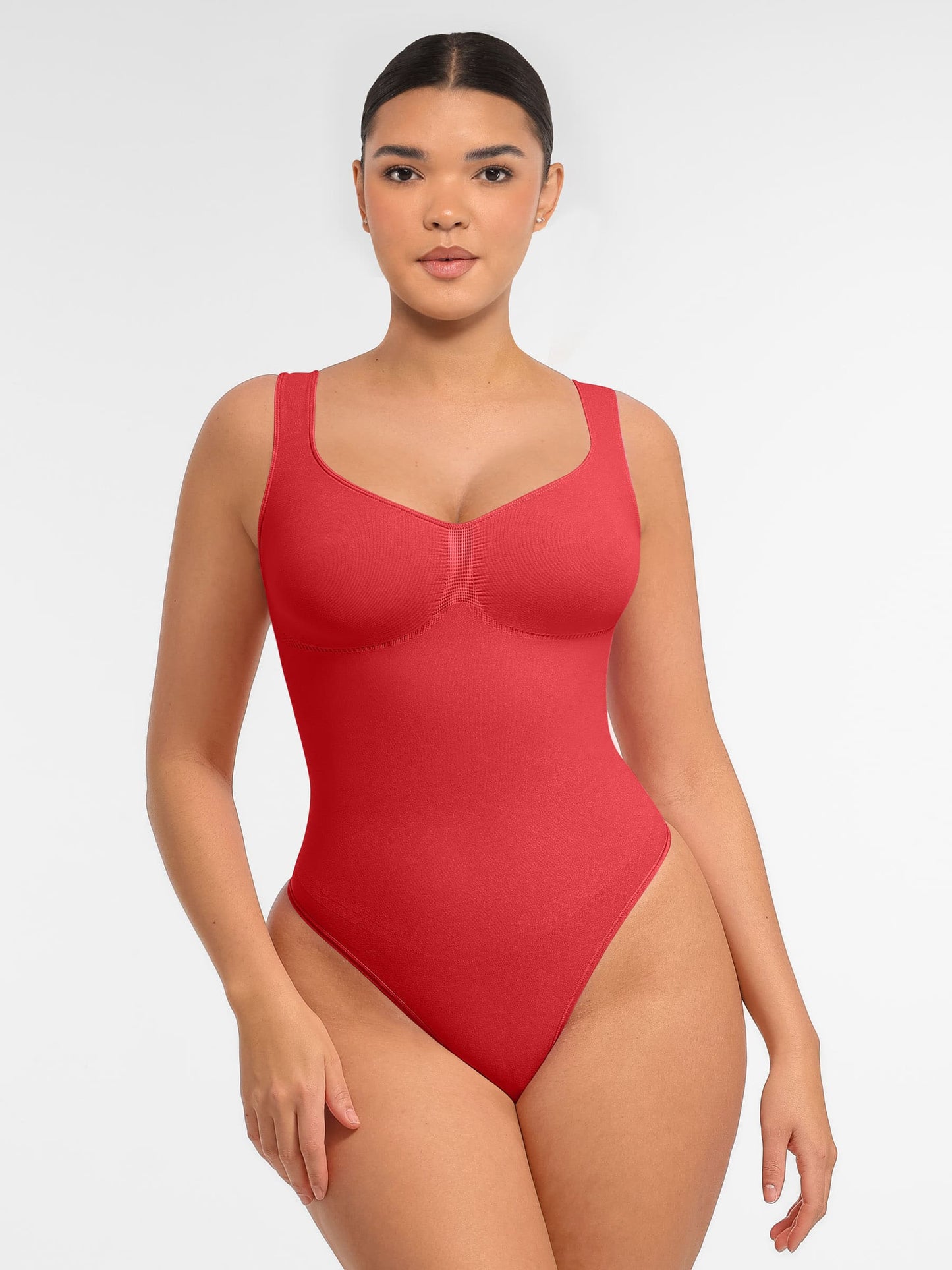Willluxe Tummy Control Seamless Wide Strap Bodysuit