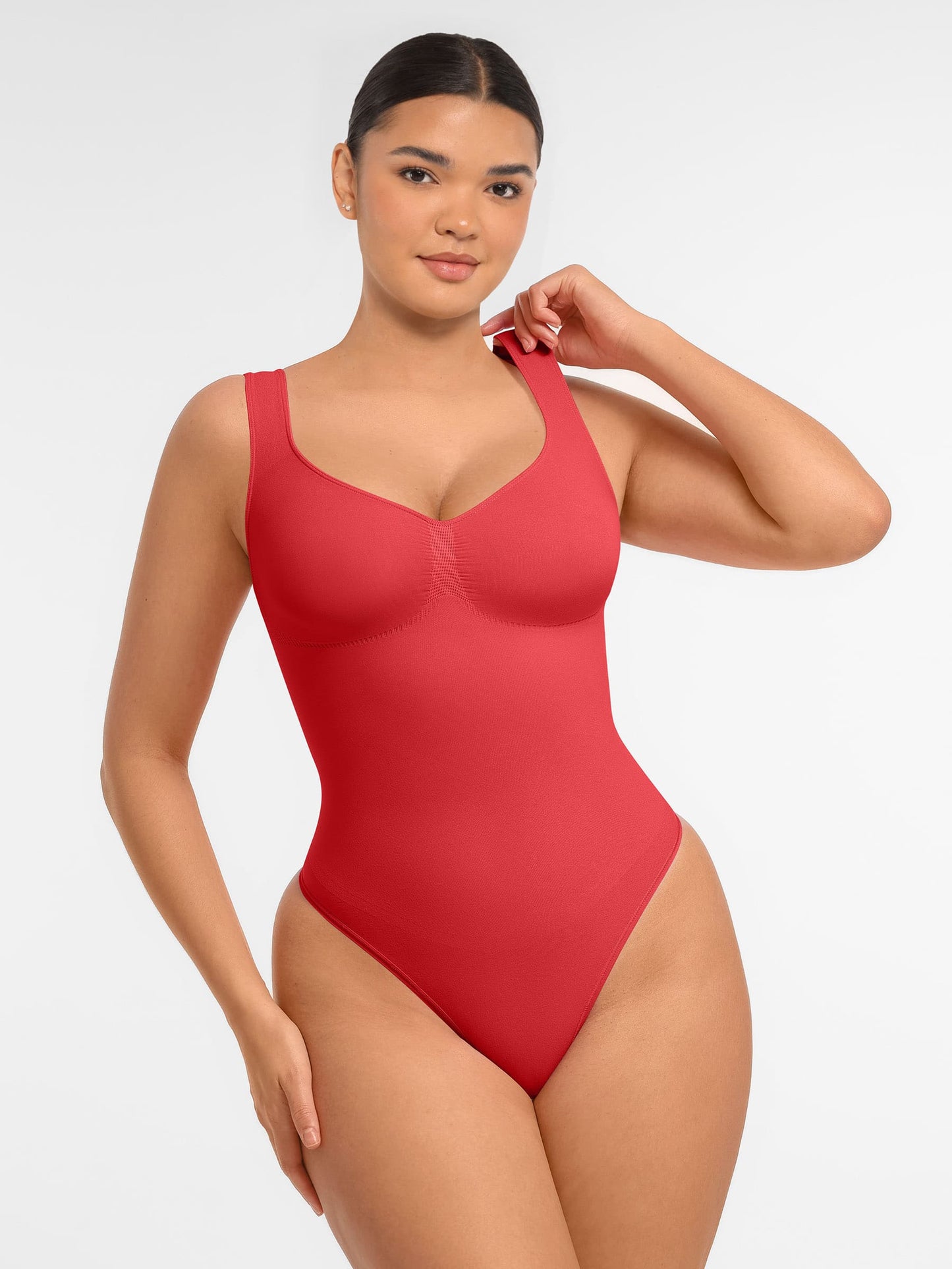 Willluxe Tummy Control Seamless Wide Strap Bodysuit