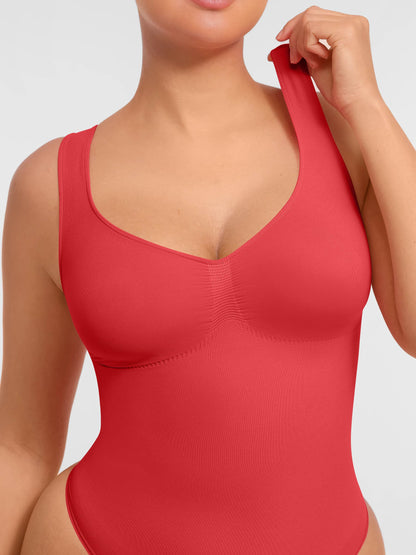 Willluxe Tummy Control Seamless Wide Strap Bodysuit