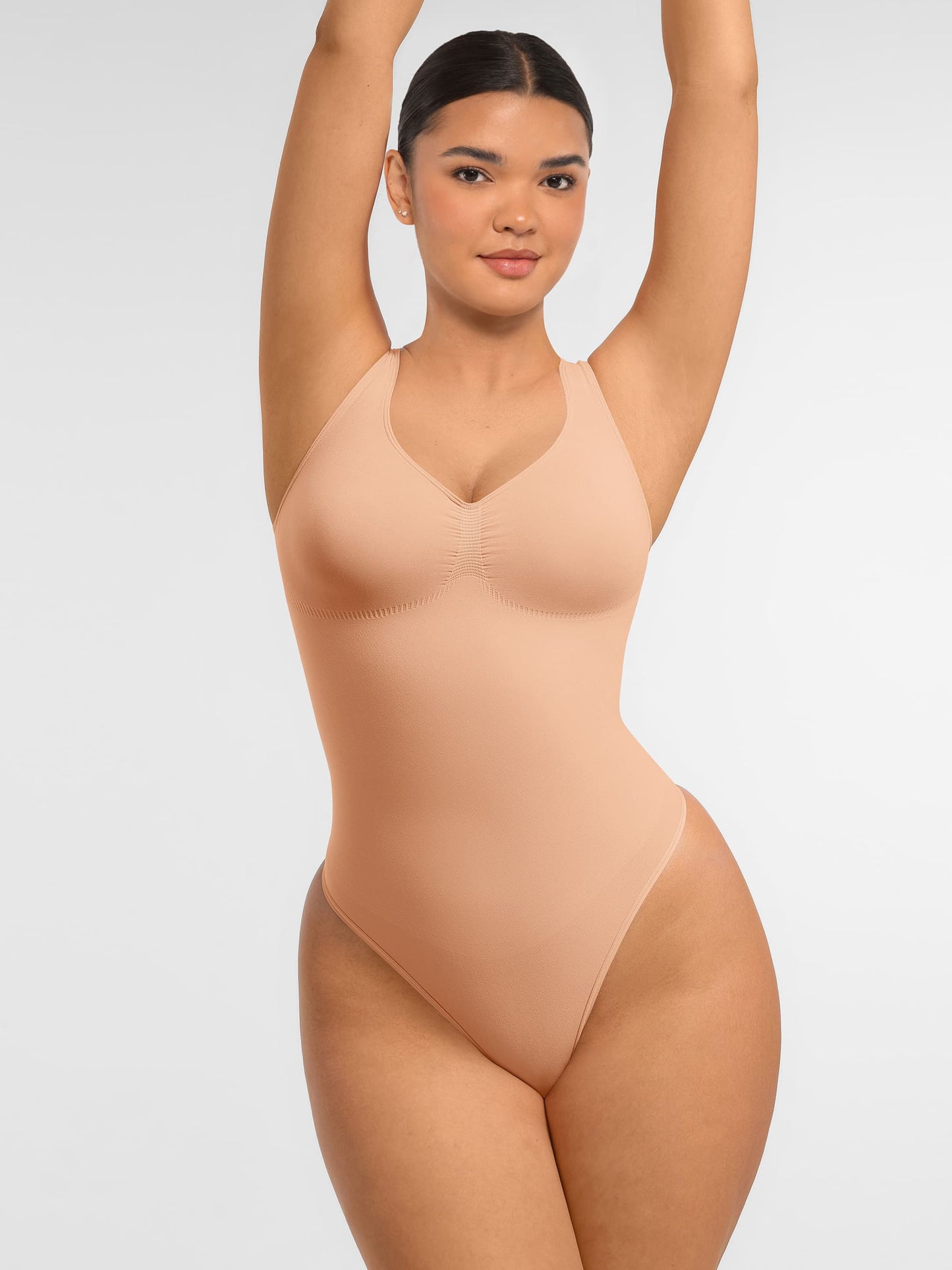 Willluxe Tummy Control Seamless Wide Strap Bodysuit