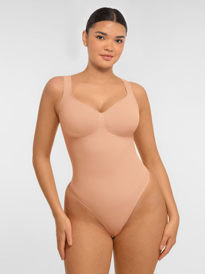 Willluxe Tummy Control Seamless Wide Strap Bodysuit