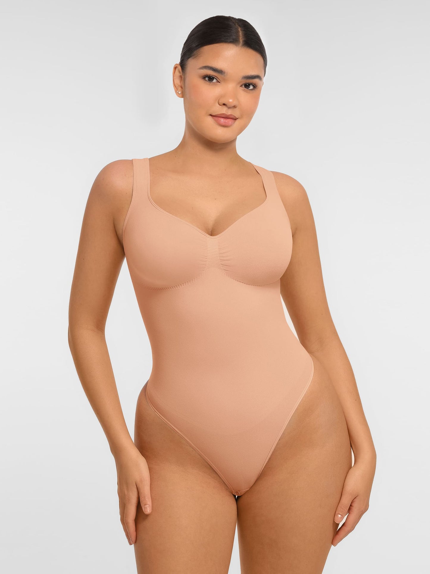 Willluxe Tummy Control Seamless Wide Strap Bodysuit