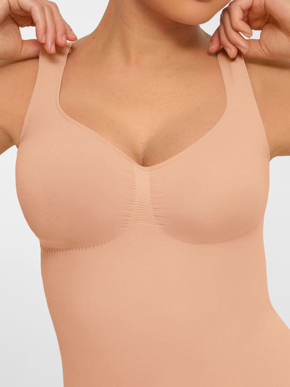 Willluxe Tummy Control Seamless Wide Strap Bodysuit