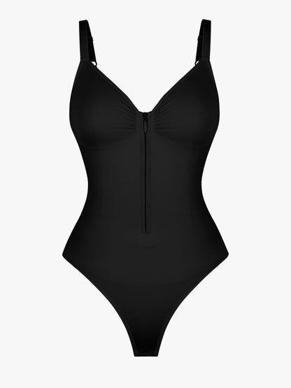 Willluxe Seamless Tummy Control Zipper Sculpt and Support Bodysuit
