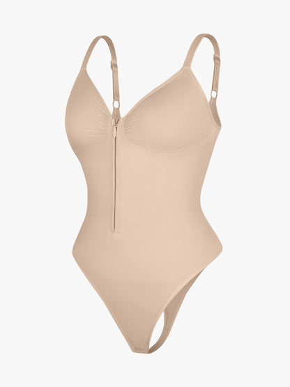 Willluxe Seamless Tummy Control Zipper Sculpt and Support Bodysuit