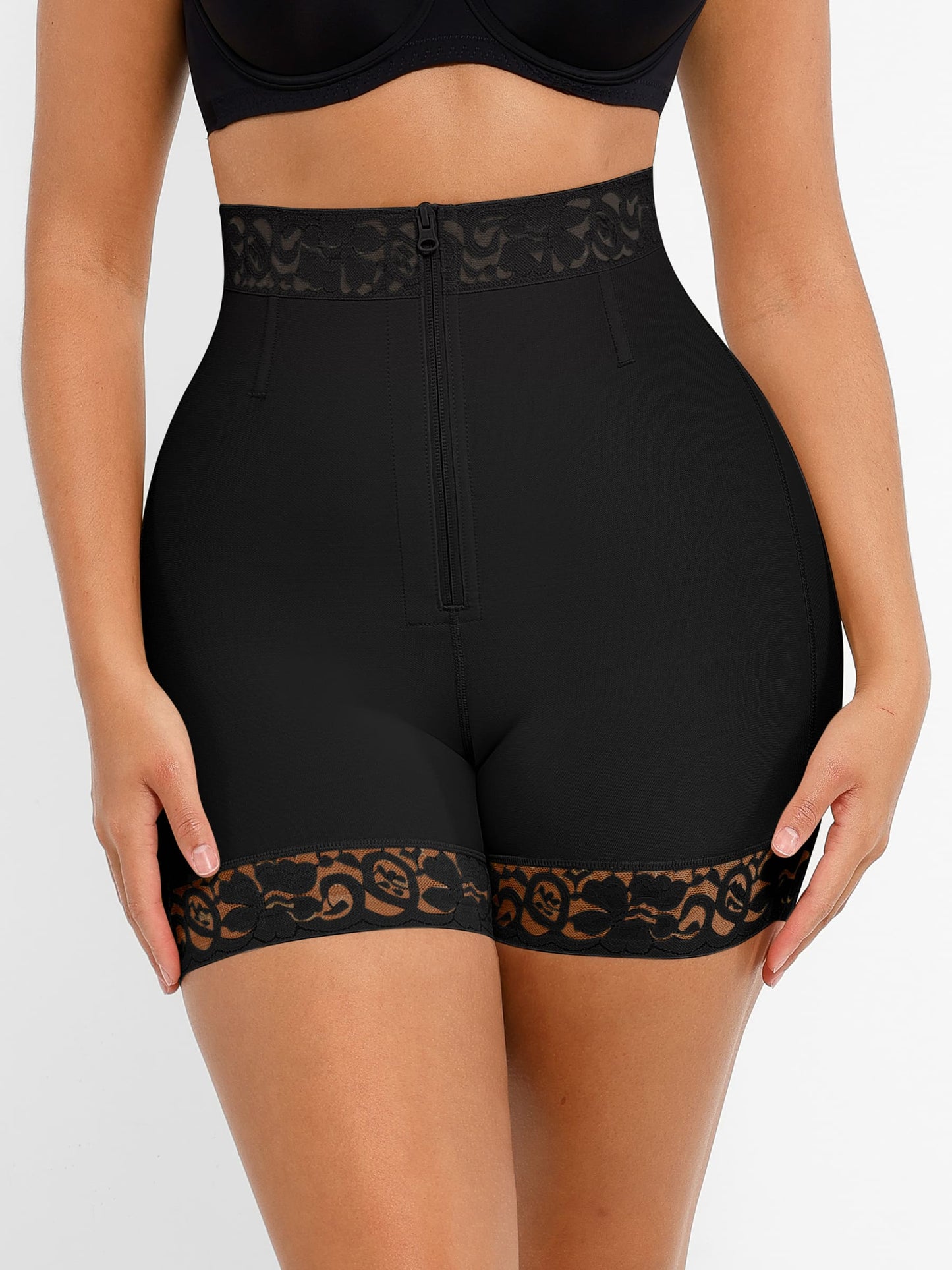 Willluxe Tummy Control Shaping Shorts Butt Lifter with Clasps and Zipper