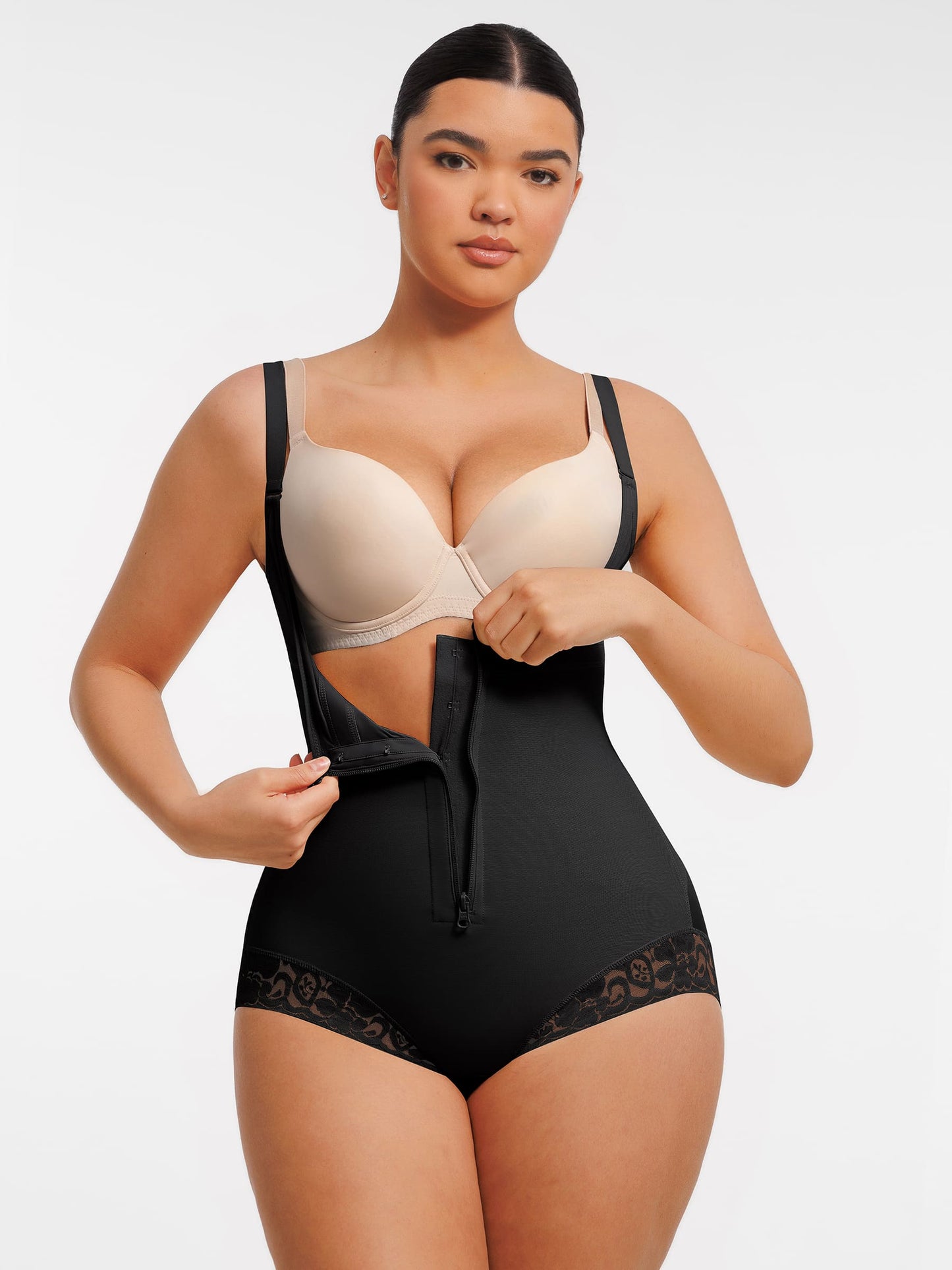Willluxe U-Plunge Front Adjustable Zipper Shapewear