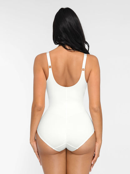 Willluxe V Neck Adjustable Straps Tummy Control  Bodysuit