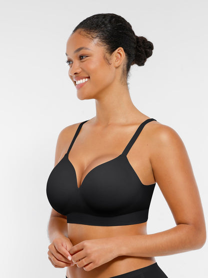Willluxe Wireless Seamless Push-Up V-neck Bra