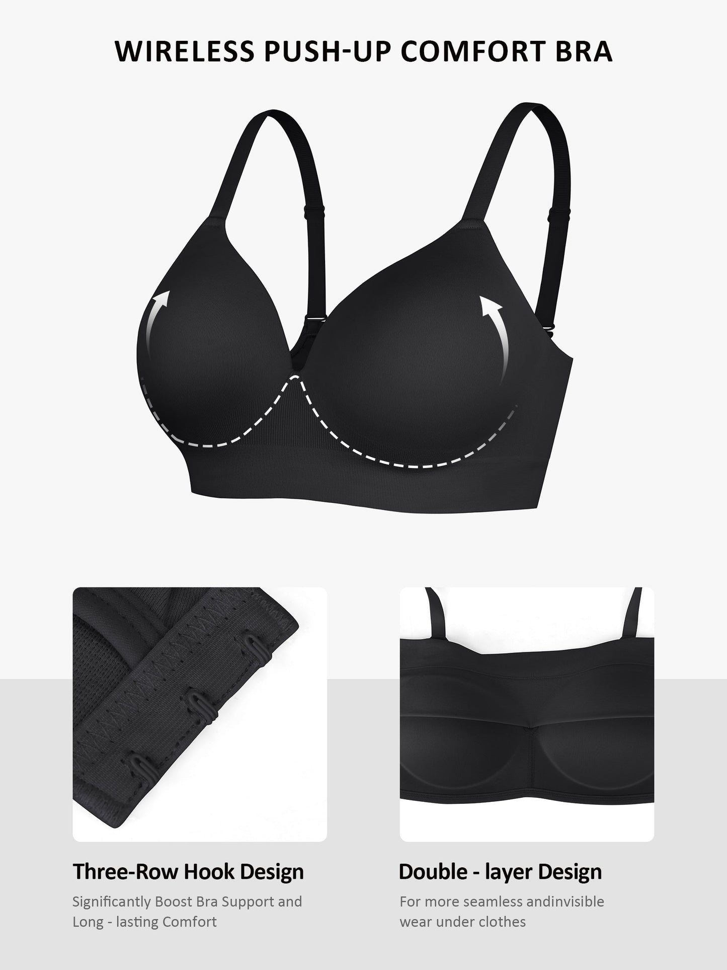Willluxe 1 Push-Up Seamless Bra + 1 Smooth Seamless Bra