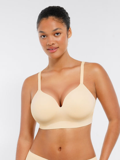 Willluxe Wireless Seamless Push-Up V-neck Bra
