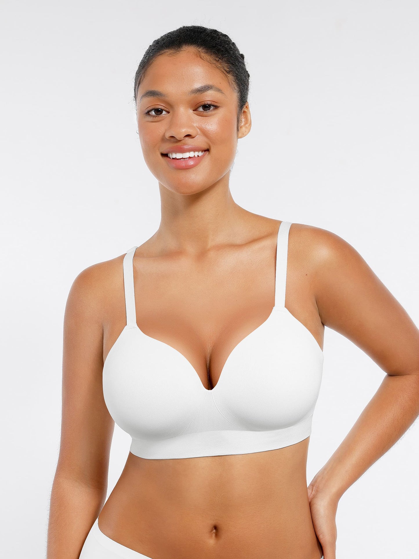 Willluxe Wireless Seamless Push-Up V-neck Bra