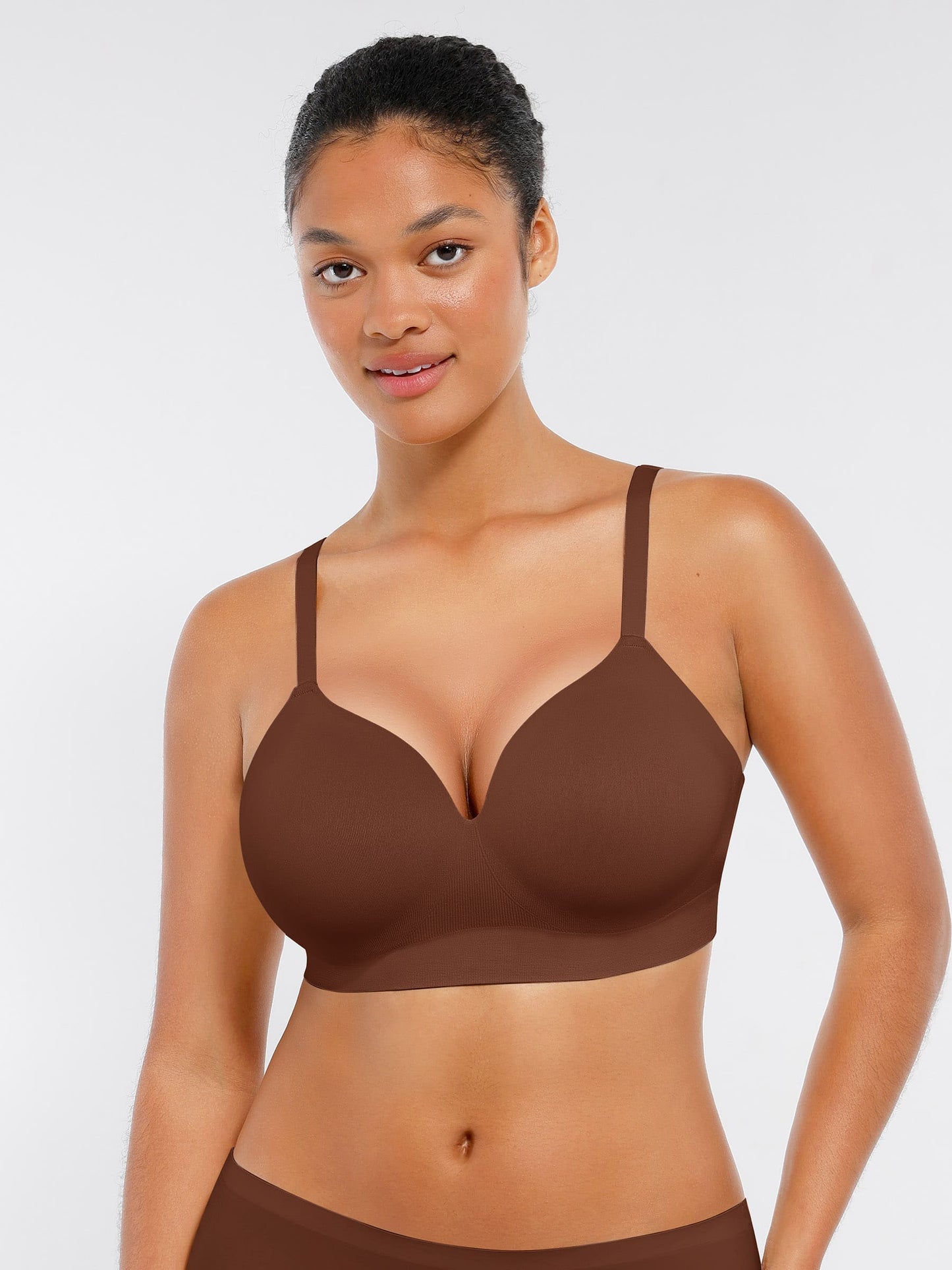 Willluxe Wireless Seamless Push-Up V-neck Bra