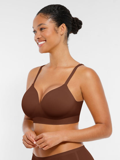 Willluxe Wireless Seamless Push-Up V-neck Bra