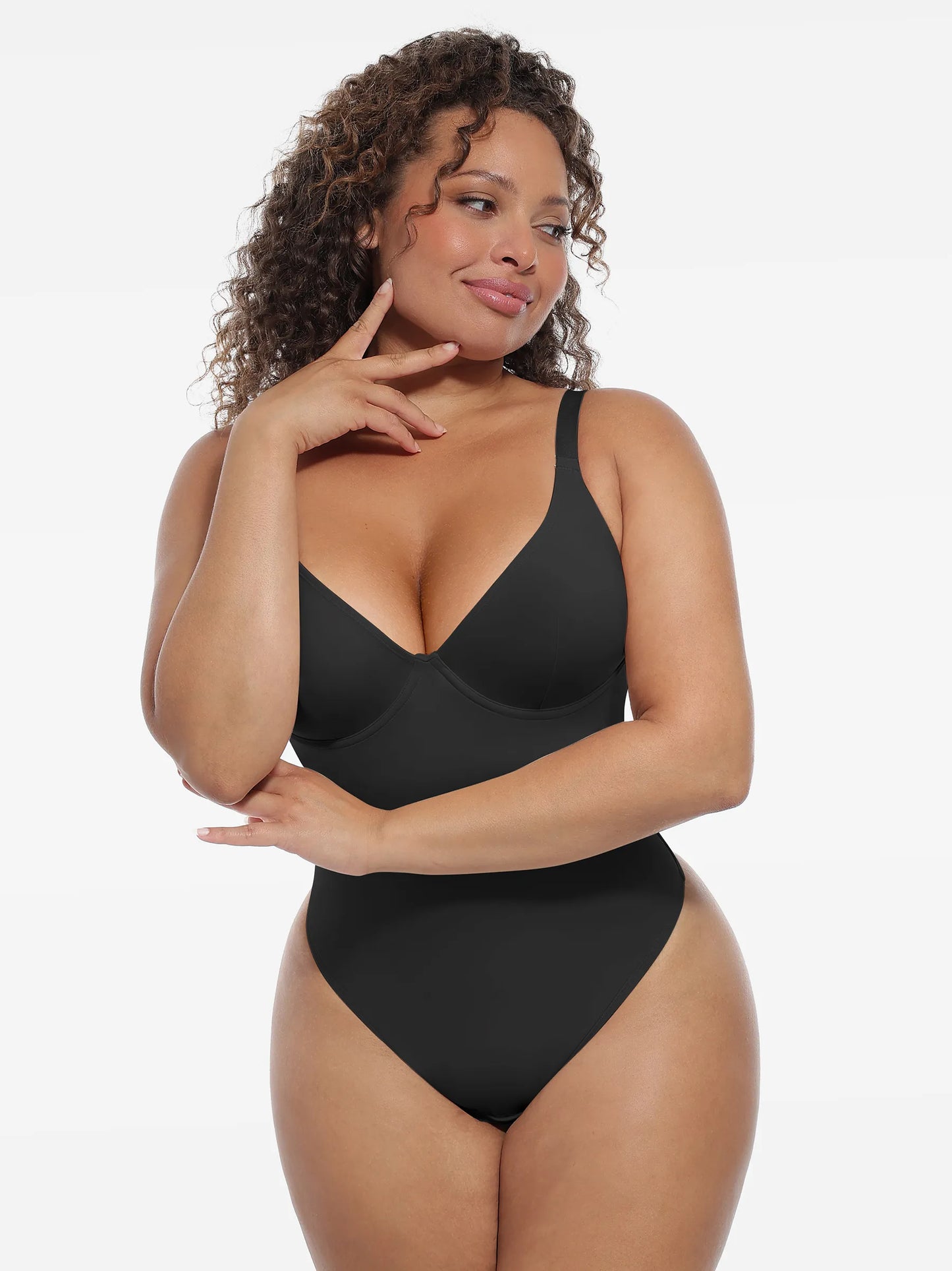 Willluxe Deep V-Neck Shapewear Bodysuit