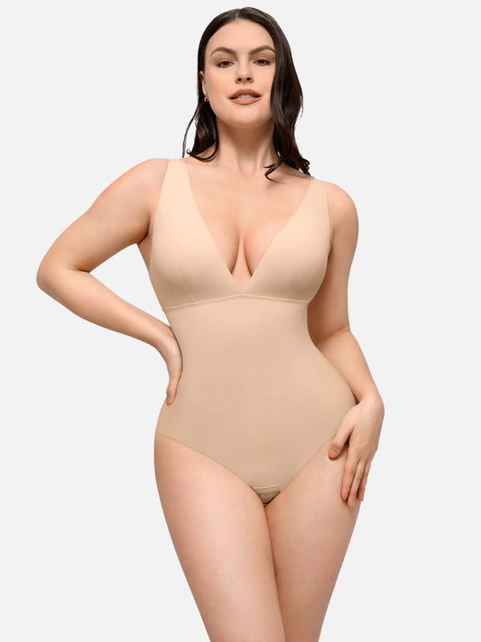 Willluxe Deep V-Neck Tank Seamless Smoothing Bodysuit