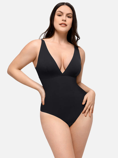Willluxe Deep V-Neck Tank Seamless Smoothing Bodysuit
