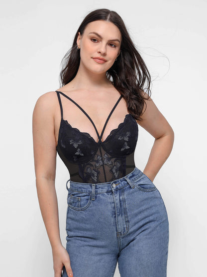 Willluxe Lace Smooth Thong Shaping Bodysuit