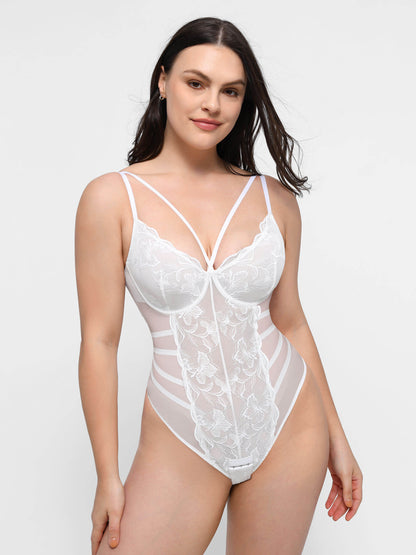 Willluxe Lace Smooth Thong Shaping Bodysuit