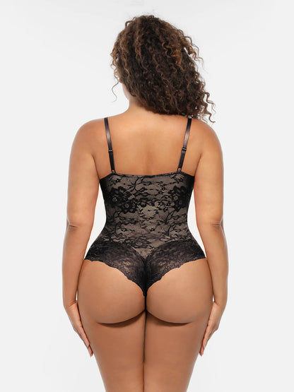 Willluxe Lace V-Neck Full Body Underwear Bodysuit