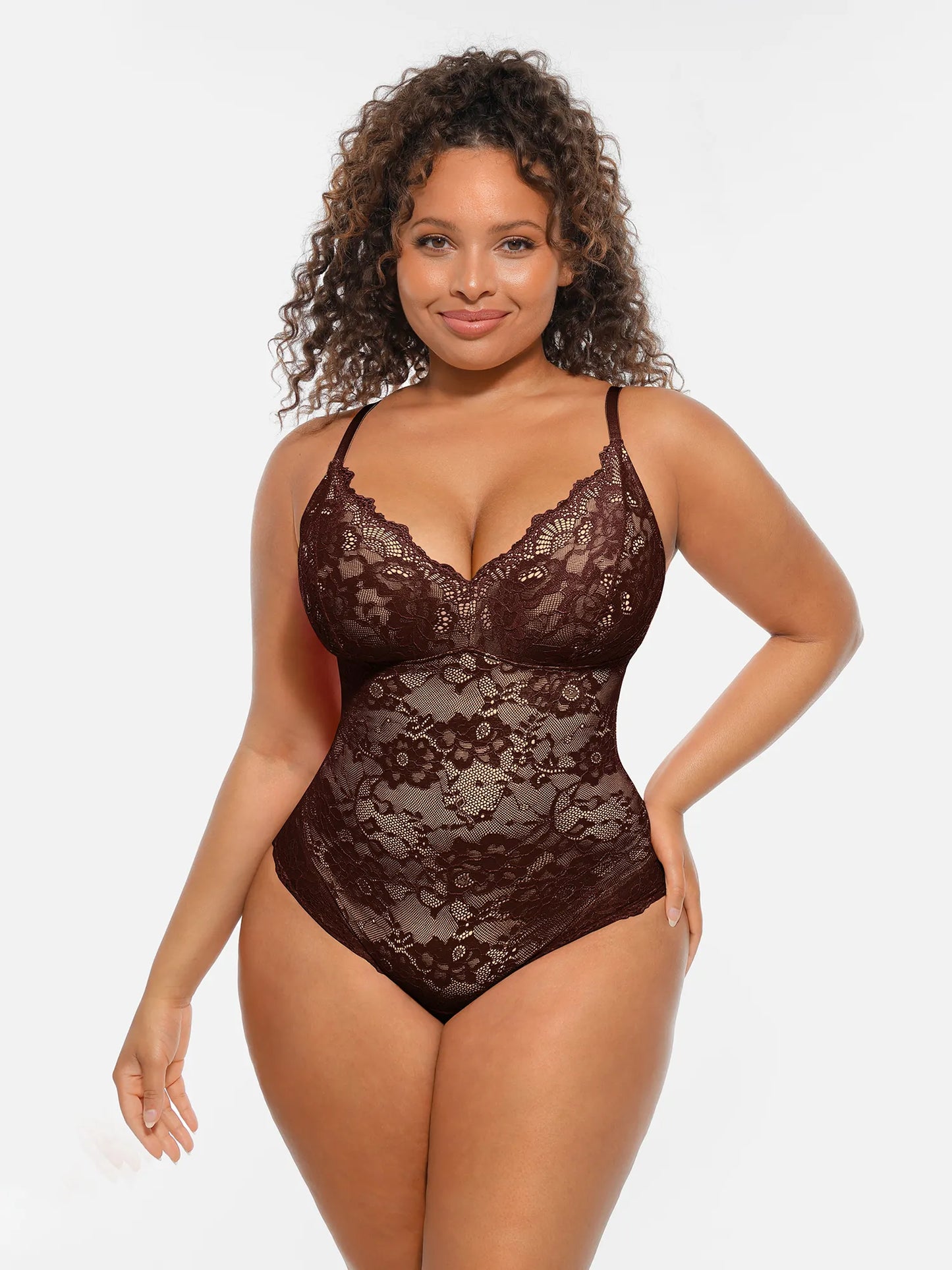 Willluxe Lace V-Neck Full Body Underwear Bodysuit