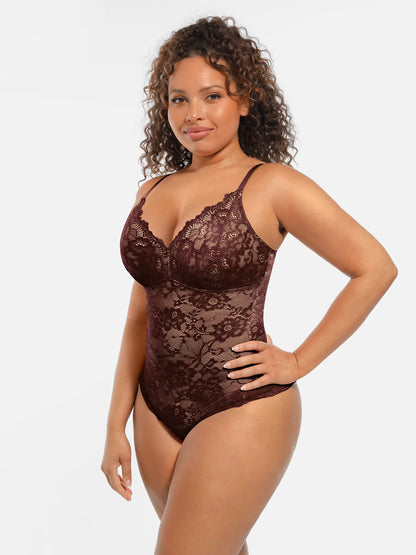 Willluxe Lace V-Neck Full Body Underwear Bodysuit