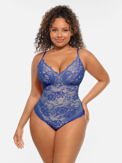 Willluxe Lace V-Neck Full Body Underwear Bodysuit