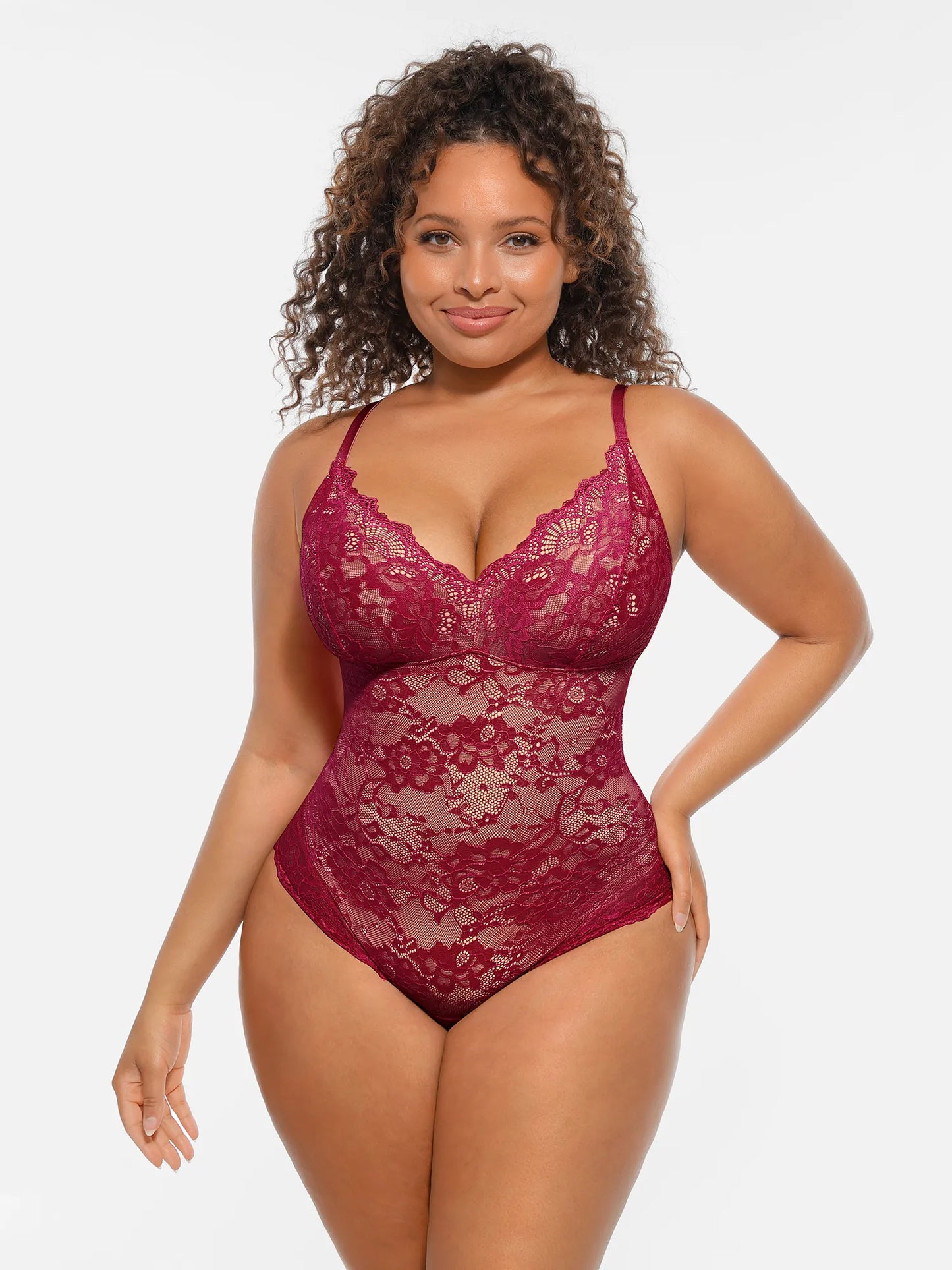 Willluxe Lace V-Neck Full Body Underwear Bodysuit