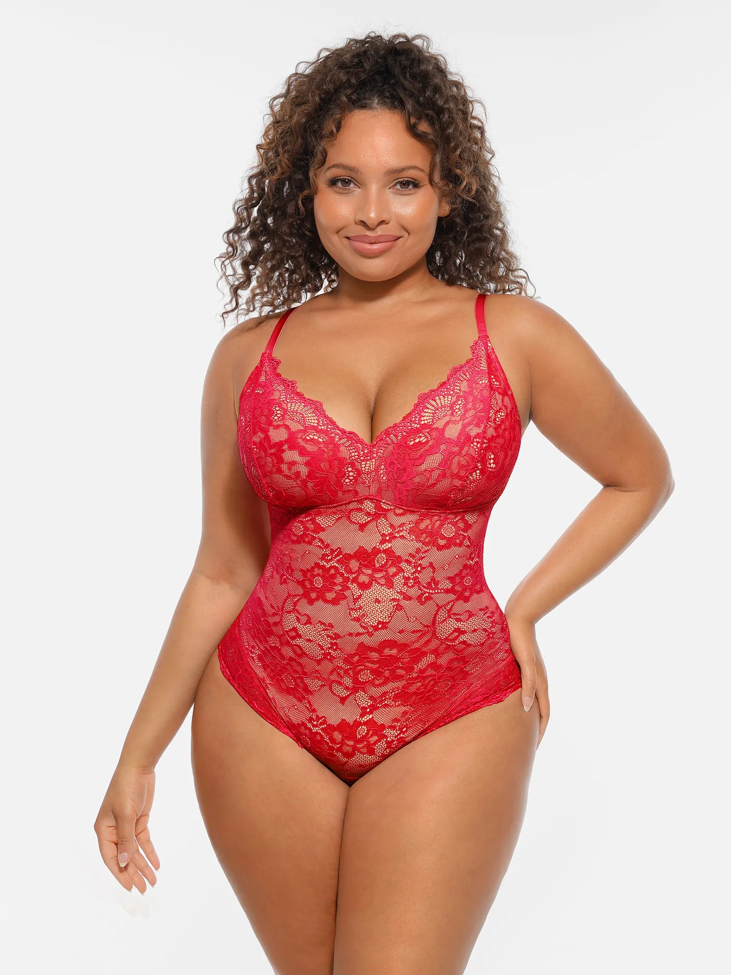Willluxe Lace V-Neck Full Body Underwear Bodysuit