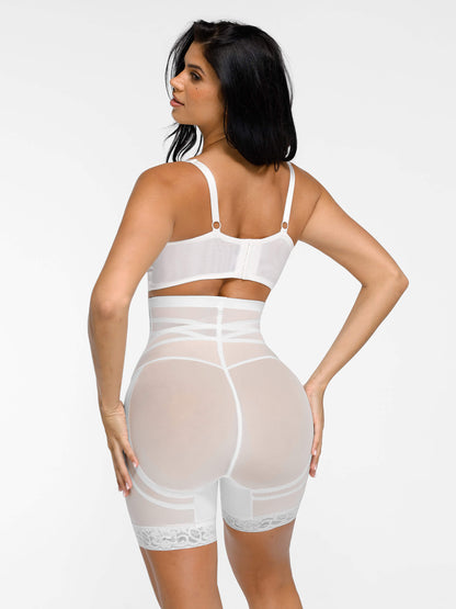 Willluxe Patterned Lace Breathable Shapewear Shorts