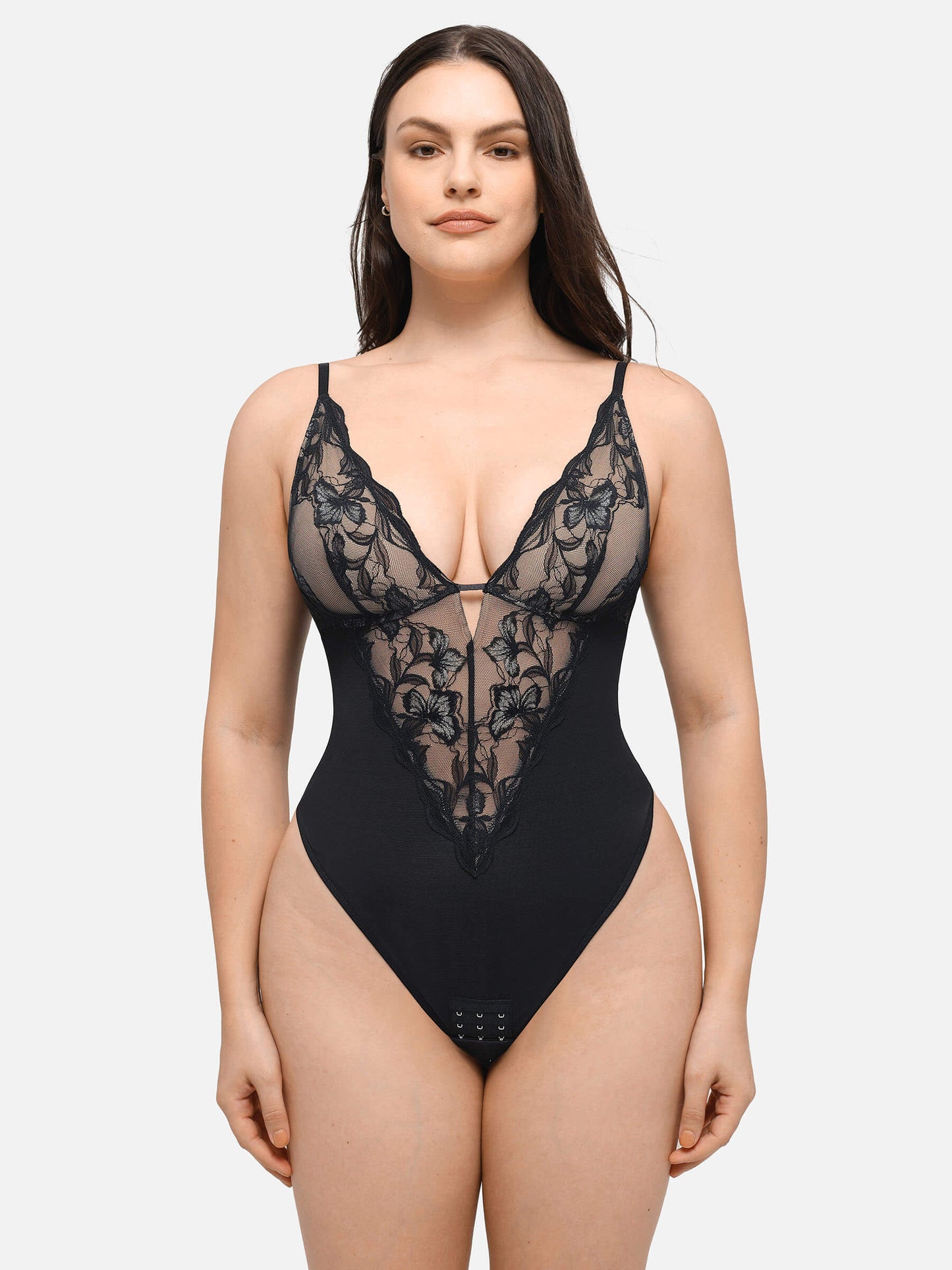 Willluxe Sculpting Lace Shapewear Thong Bodysuit