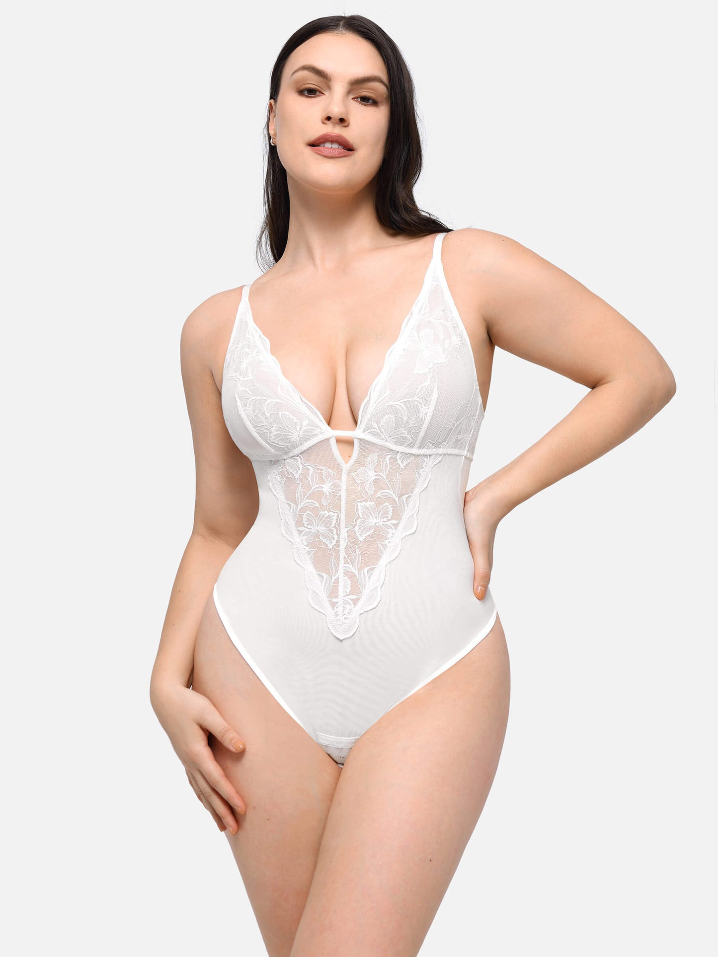 Willluxe Sculpting Lace Shapewear Thong Bodysuit