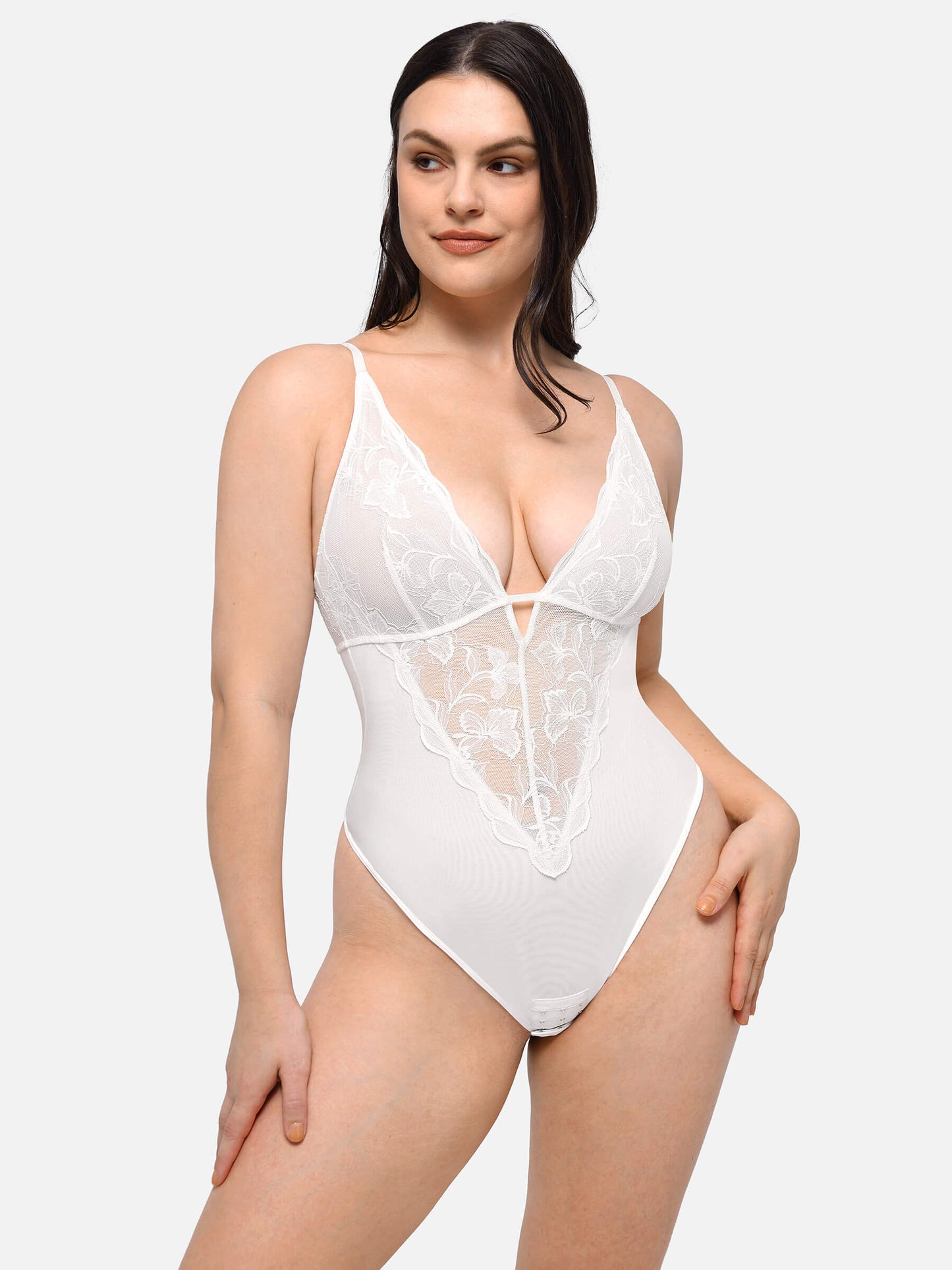 Willluxe Sculpting Lace Shapewear Thong Bodysuit