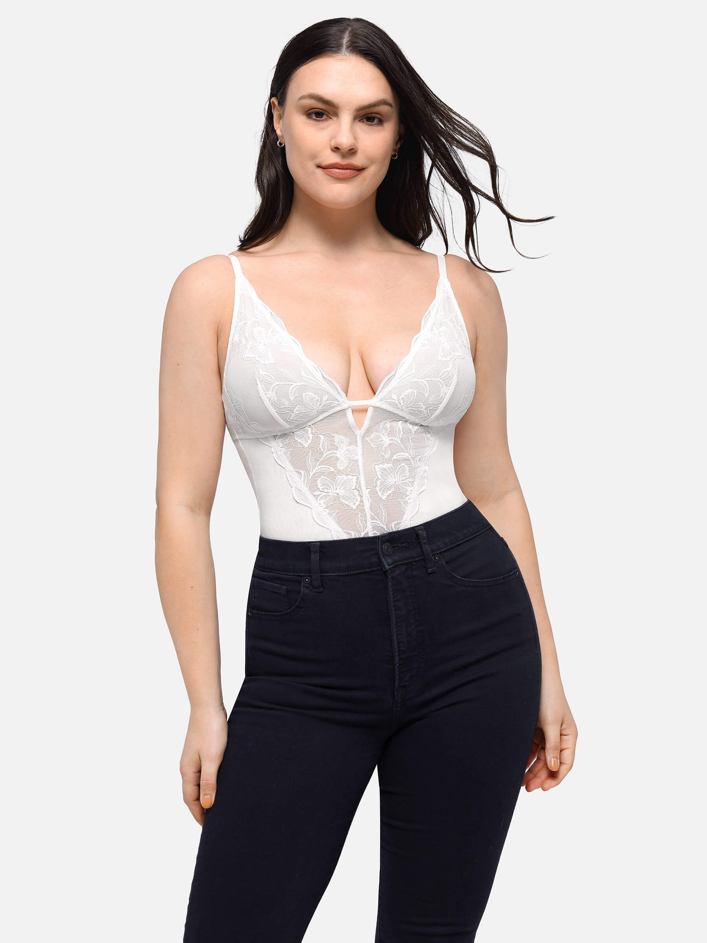 Willluxe Sculpting Lace Shapewear Thong Bodysuit