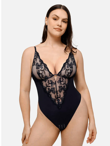 Willluxe Lace Shapewear Thong Shaping Bodysuit