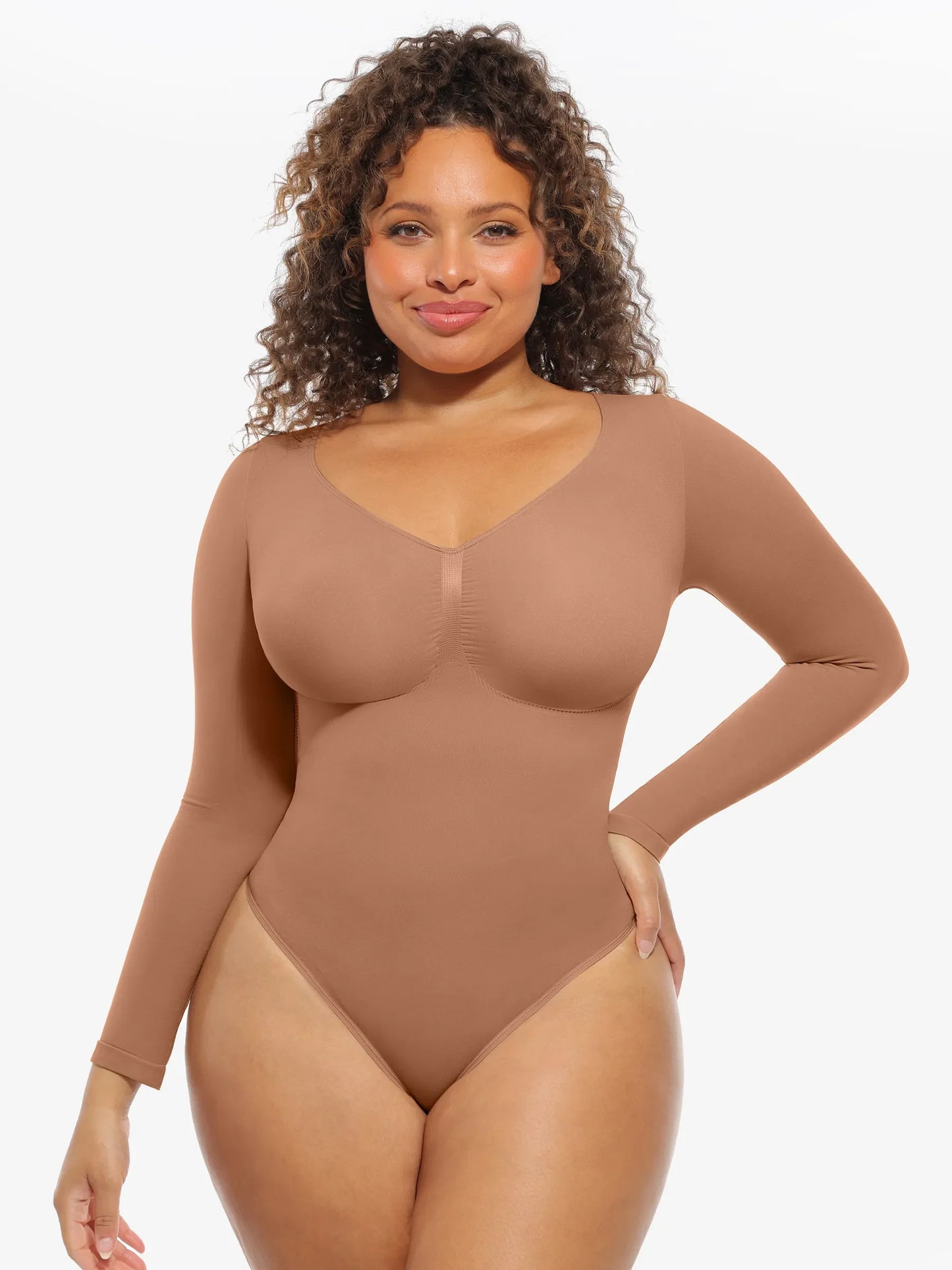 Willluxe Seamless Supportive Long Sleeve Tummy Control Bodysuit