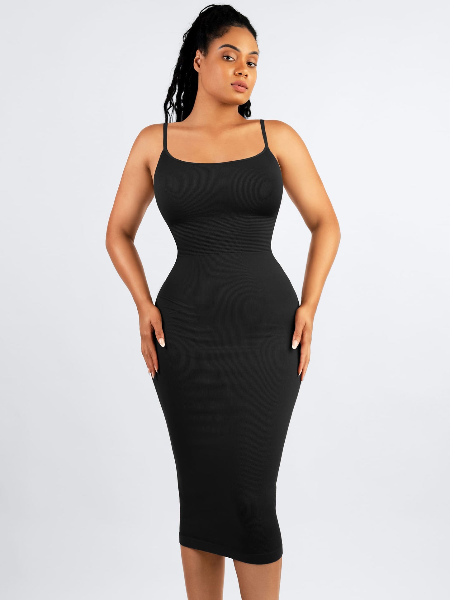 Willluxe Seamless Shaping Slip Dress with Built-In Bra and Adjustable Straps