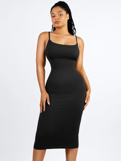 Willluxe Seamless Shaping Slip Dress with Built-In Bra and Adjustable Straps