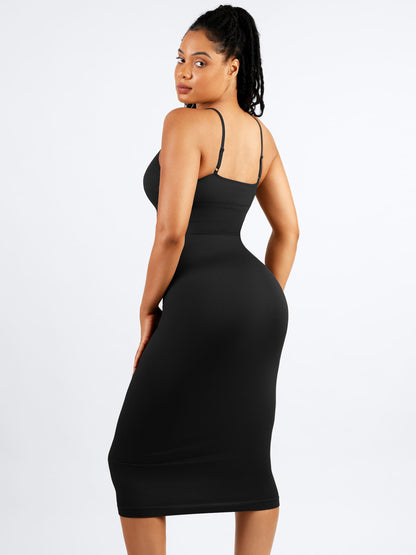 Willluxe Seamless Shaping Slip Dress with Built-In Bra and Adjustable Straps
