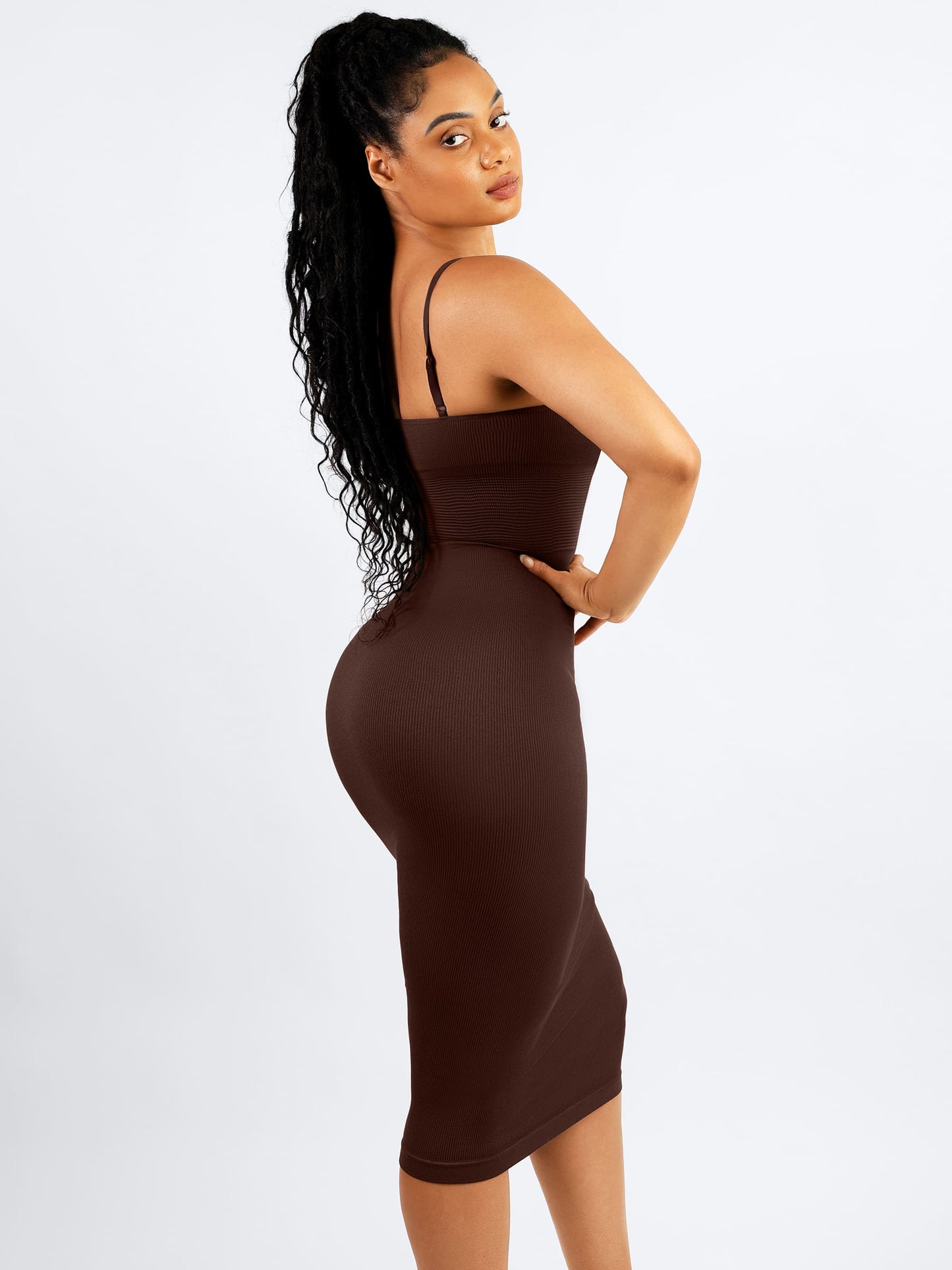 Willluxe Seamless Shaping Slip Dress with Built-In Bra and Adjustable Straps