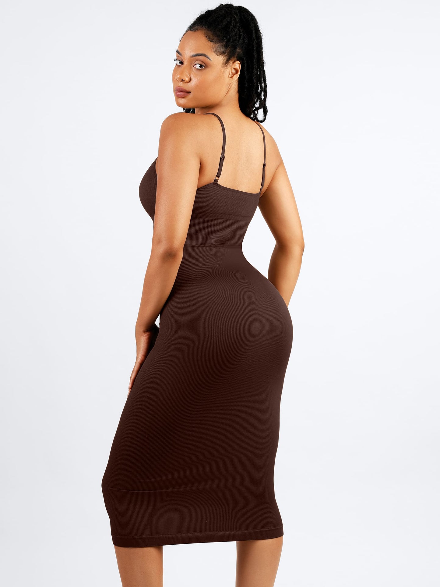 Willluxe Seamless Shaping Slip Dress with Built-In Bra and Adjustable Straps
