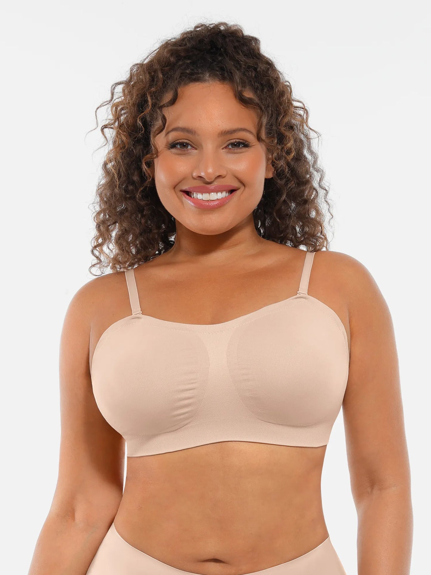 Willluxe Seamless Strapless Anti-Slip Removable Pads Bra