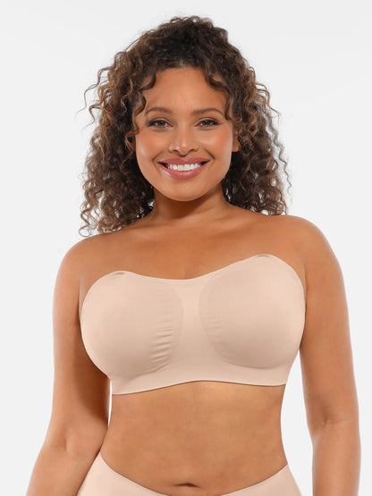 Willluxe Seamless Strapless Anti-Slip Removable Pads Bra