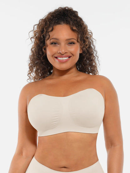 Willluxe Seamless Strapless Anti-Slip Removable Pads Bra